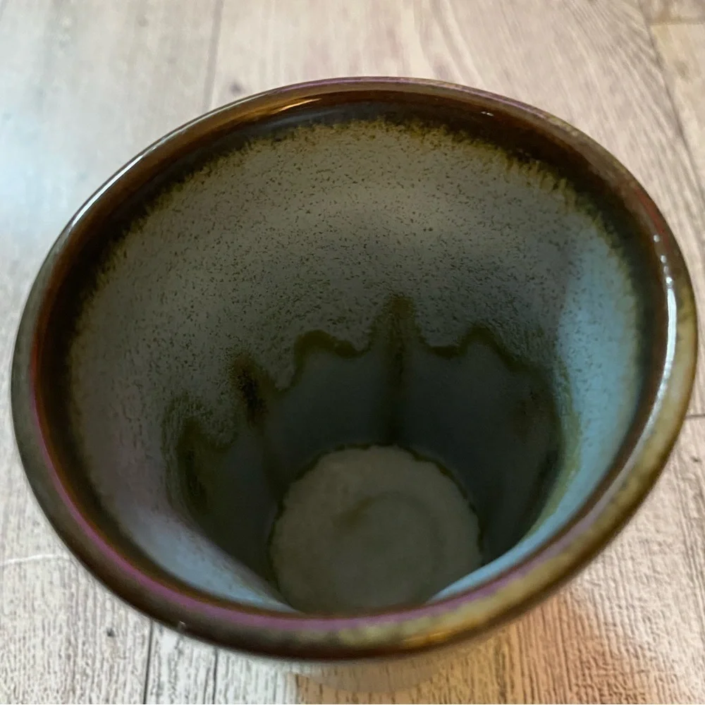 Stoneware Shot glass sipping drinks ceramic clay blue green #4-58